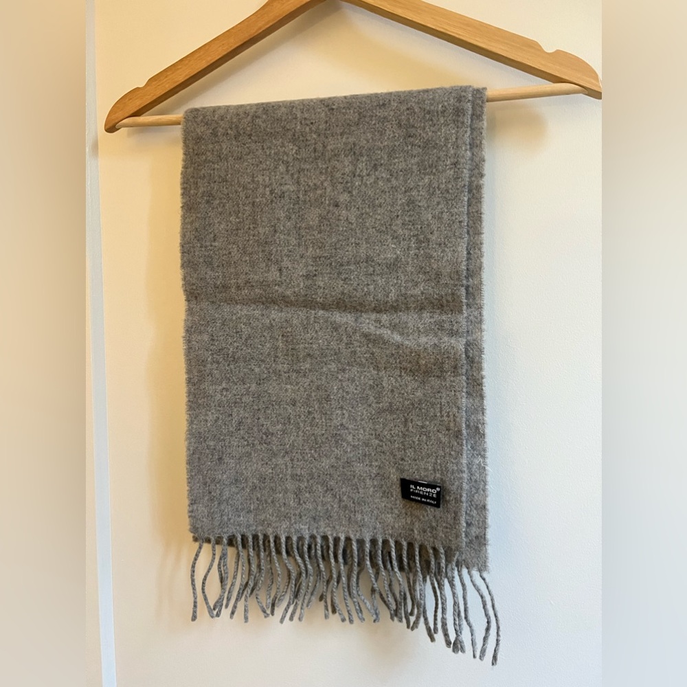 Heather gray wool scarf